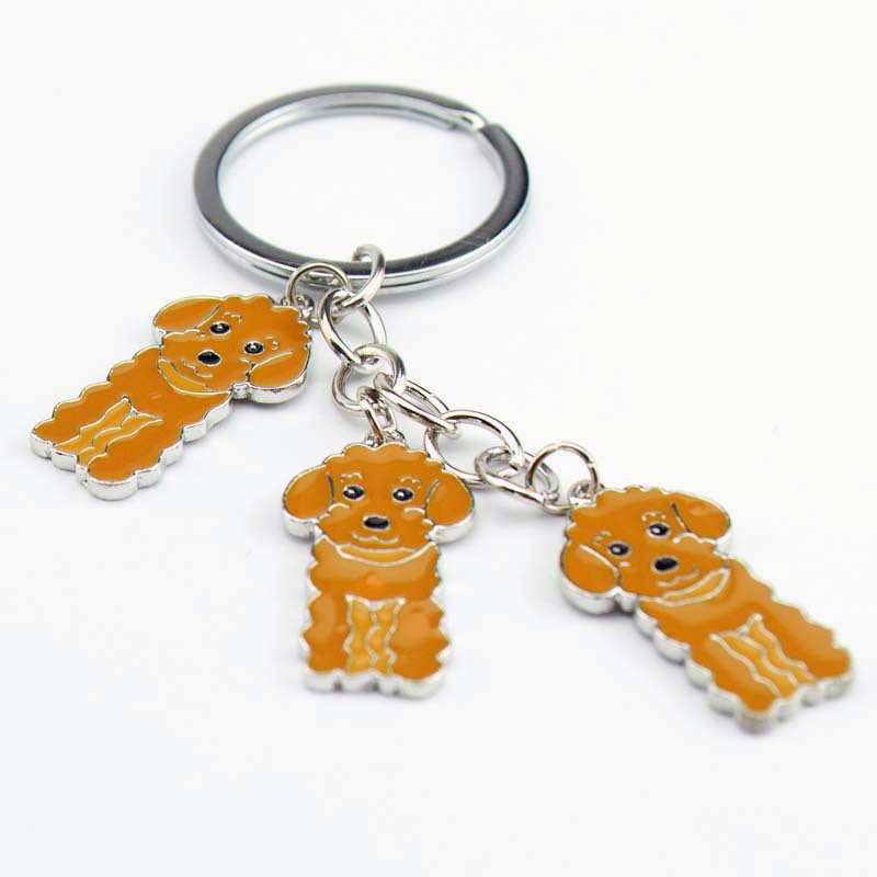 Wholesale Cartoon Poodle Cute Metal Keychain
